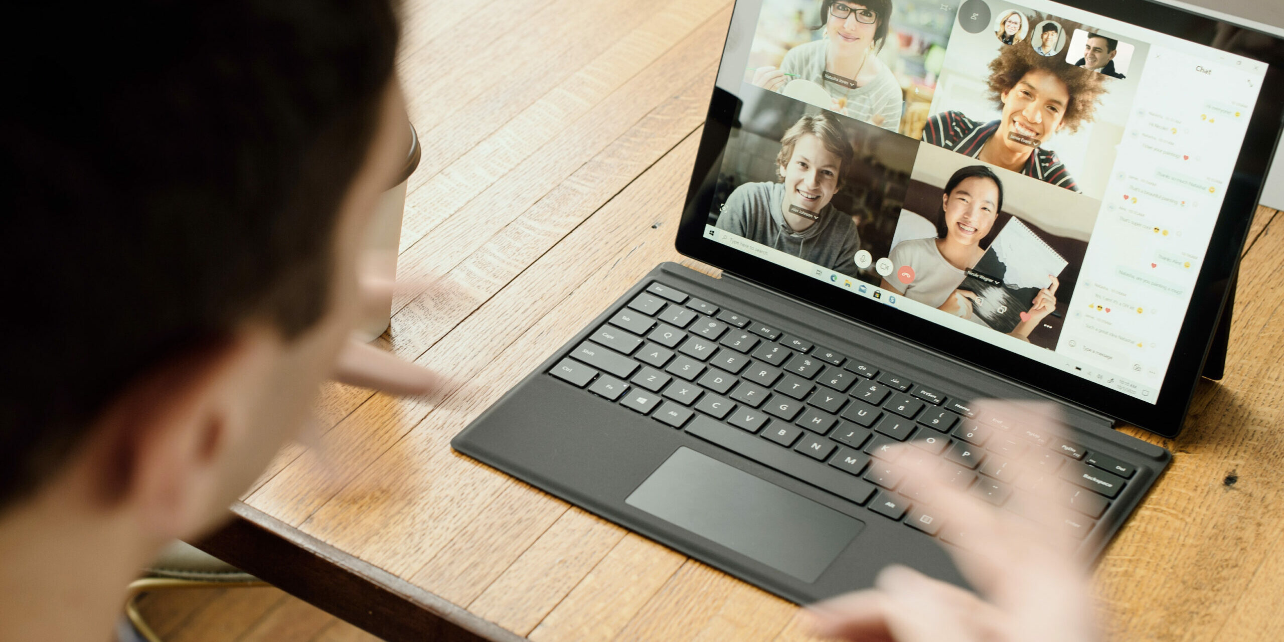 Video Conferencing Etiquette Video Conferencing Etiquette man on video call in front of laptop