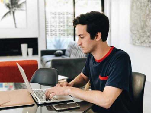 freelancer working on laptop