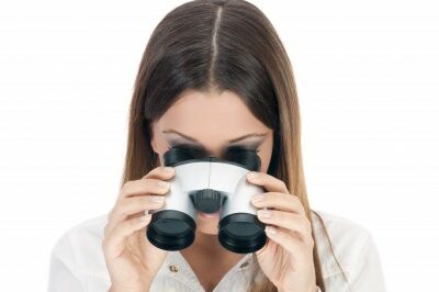binoculars woman looking through binoculars