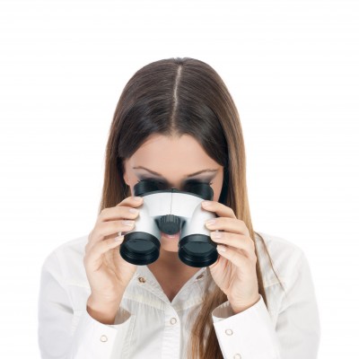 binoculars woman looking through binoculars
