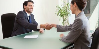 close-interview Man interviewing a woman
