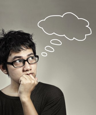 creative woman thinking