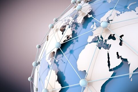 Tips for managing an online reputation Globe with pinpoints all connected over it