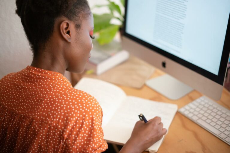 woman on computer doing career housekeeping woman on computer career housekeeping