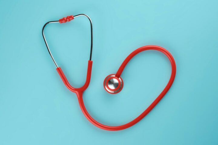 why healthcare marketing requires specialized talent red stethoscope against a blue background