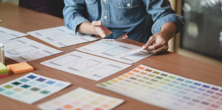 European accessibility act – digital accessibility UX-UI designer working with colors for a mobile app design and accessibility