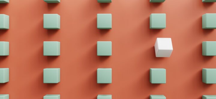 direct hire staffing solutions and in-demand roles orange screen mint green blocks with one standout white block