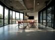 large table with multiple seats for coworking and hybrid workers