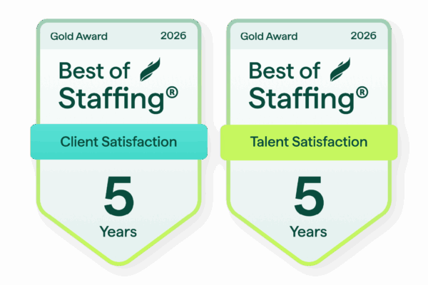 Best of Staffing Icon Badges 2026 ClearlyRated's 2026 Best of Staffing for Client and Talent Excellence badges
